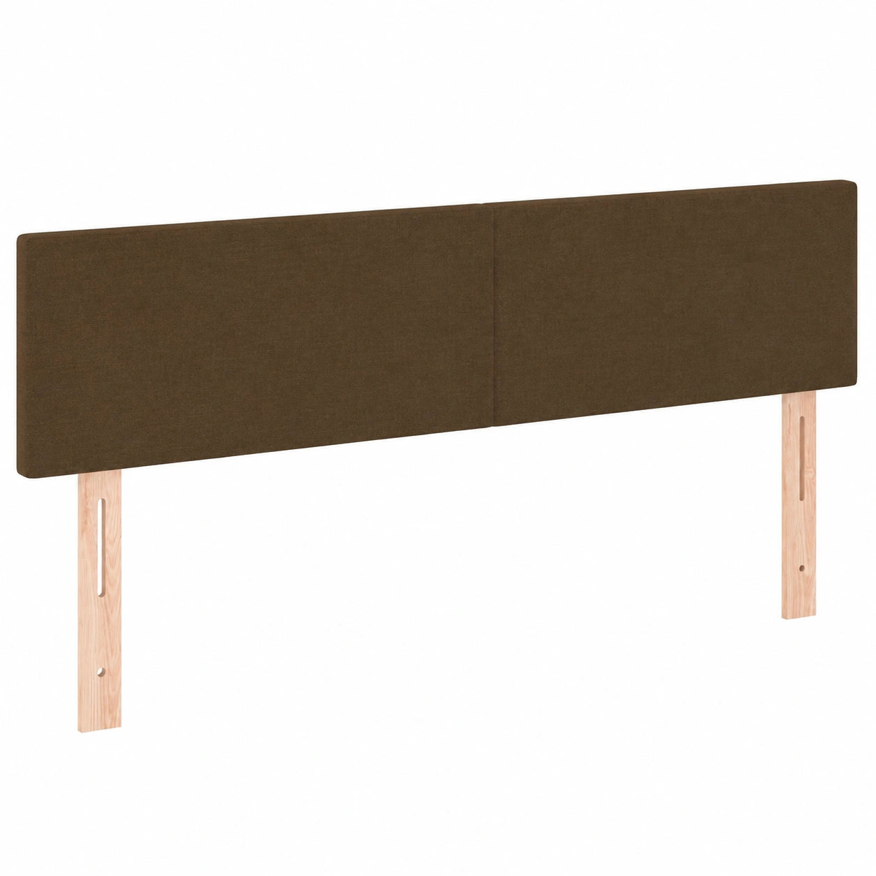 Höhenverstellbares Polster-Kopfteil mit Holzbeinen, Dunkelbraun, 180x5x78/88 cm