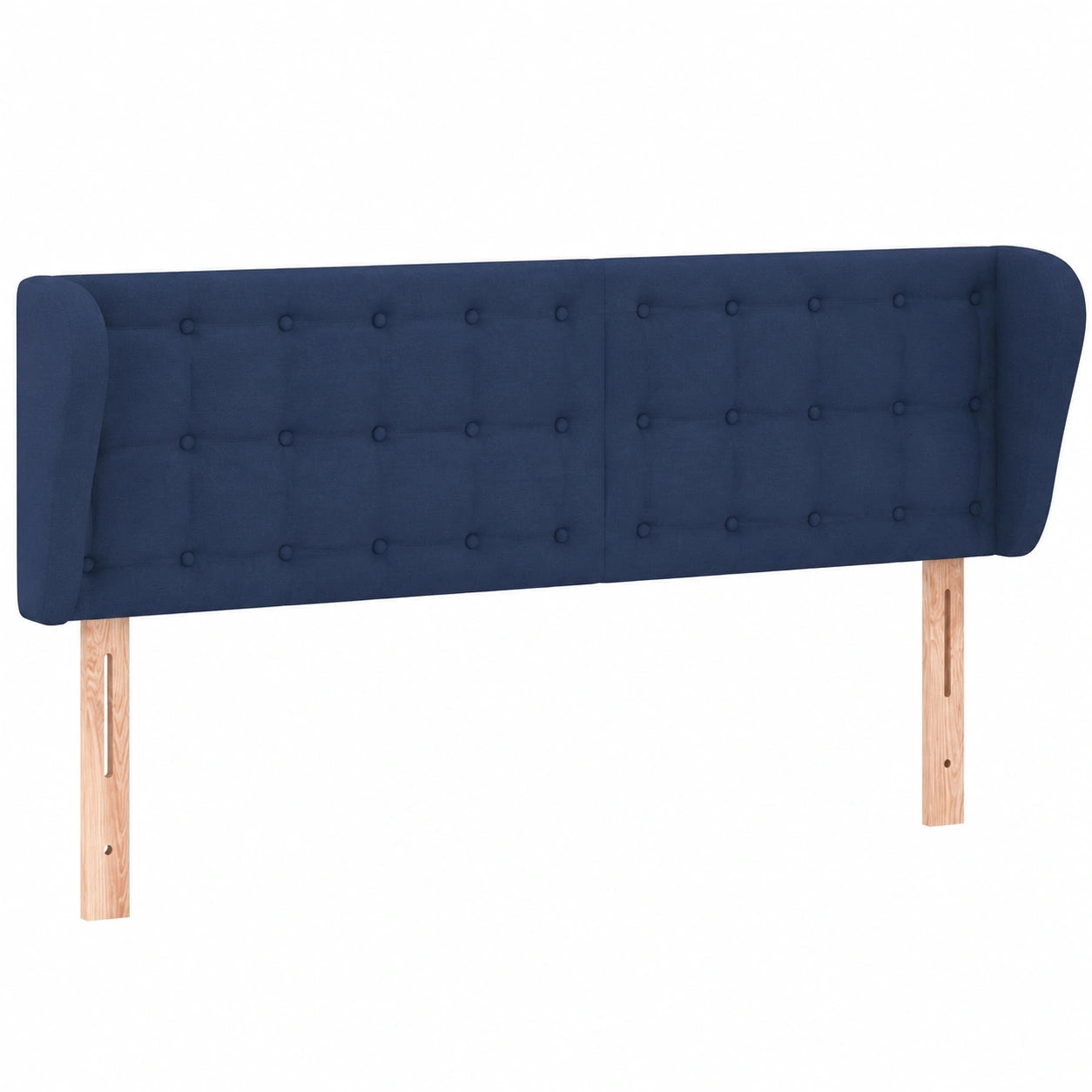 Elegantes Polsterkopfteil mit Ohren in Blau für Ihr Schlafzimmer, 183x23x78/88cm