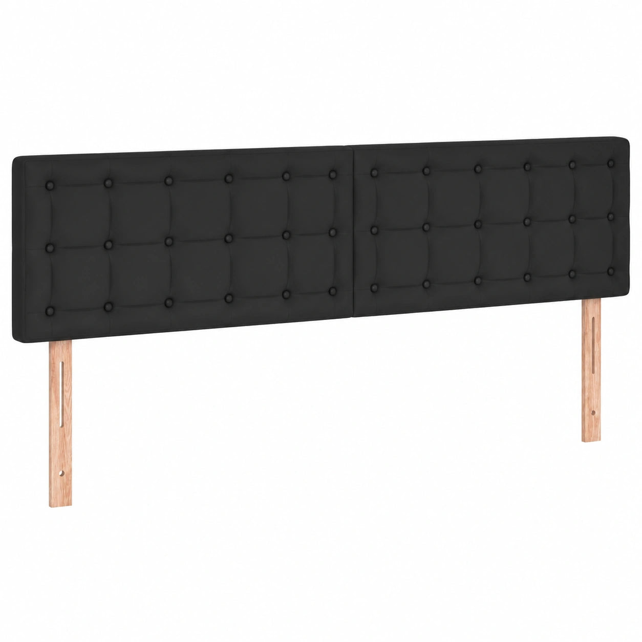 Verstellbares Polster-Kopfteil aus Kunstleder, Schwarz, 160 cm - vidaXL
