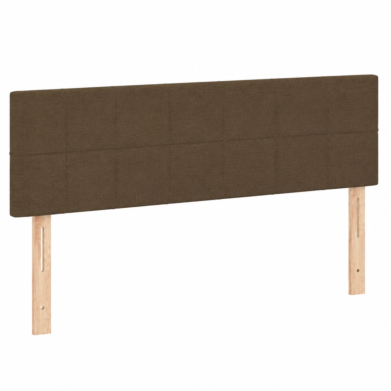 Höhenverstellbares Polsterkopfteil mit Holzbeinen, Dunkelbraun, 200x5x78/88cm