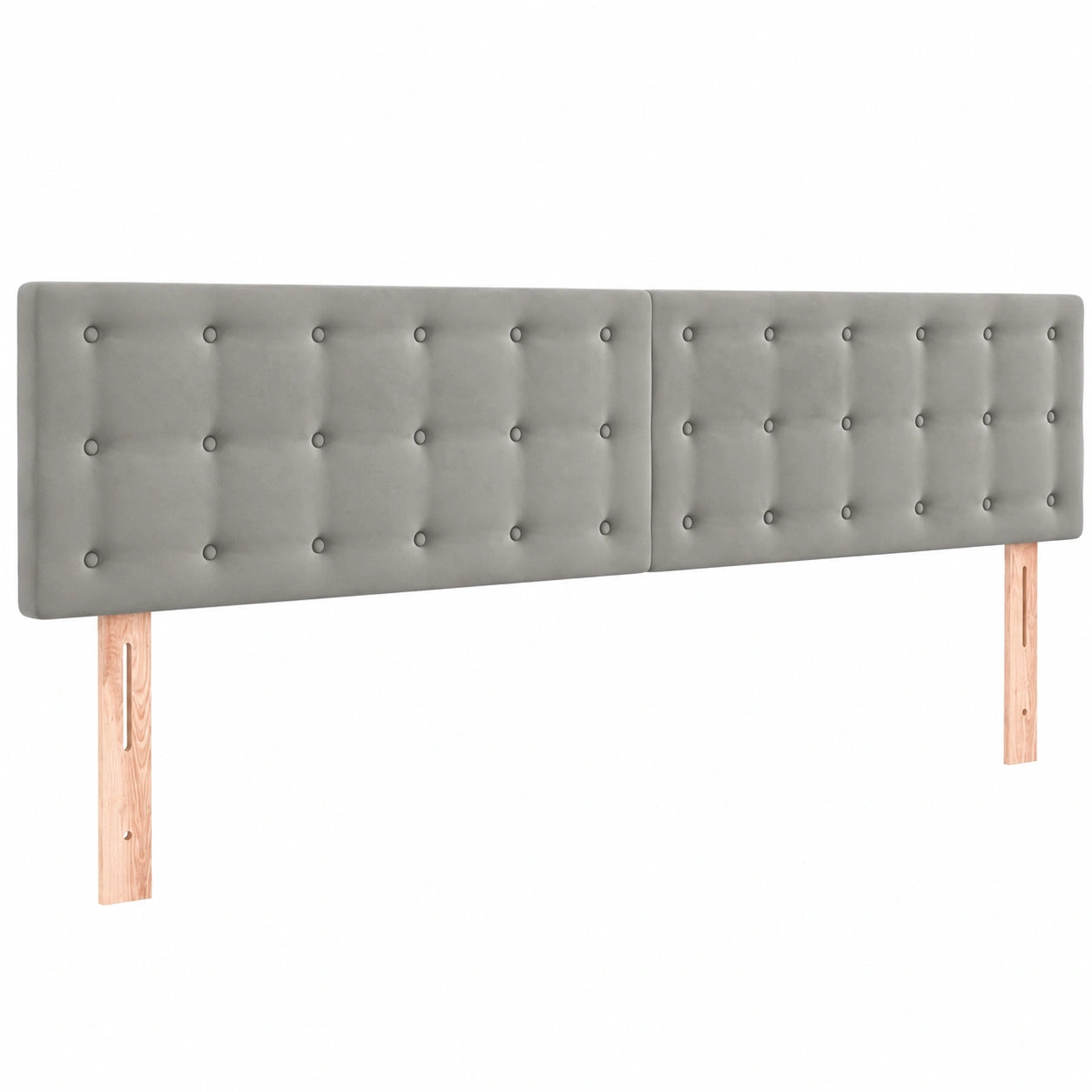 vidaXL Polster-Kopfteil aus Samt in Hellgrau, 200x5x78/88cm