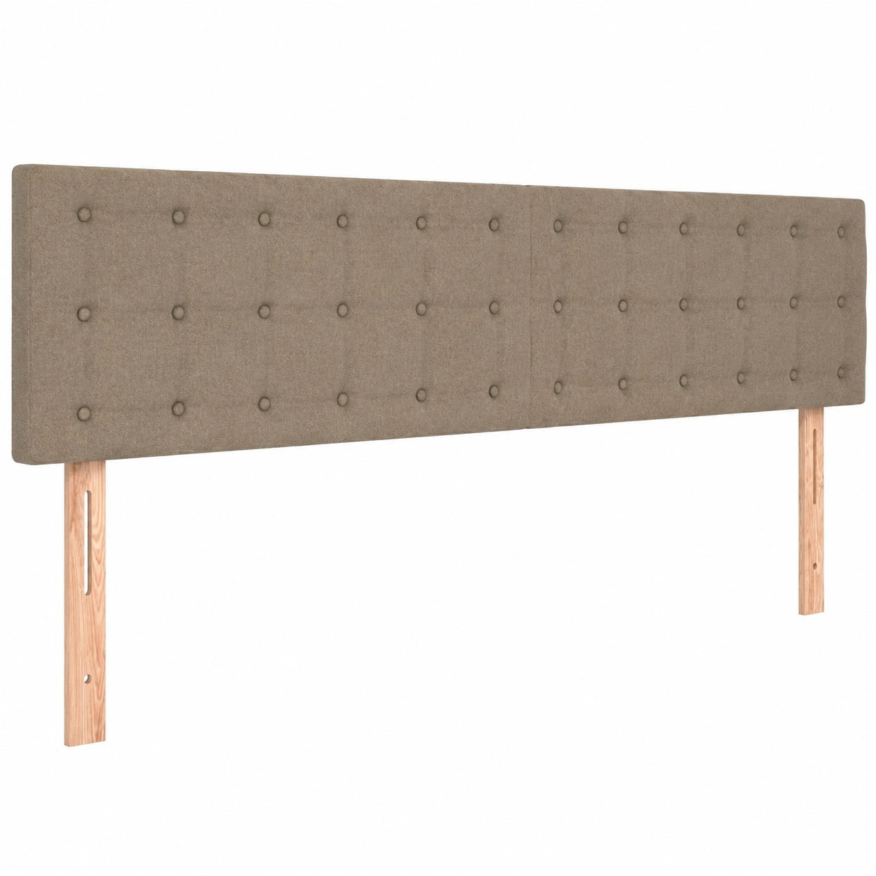 Höhenverstellbares Polsterkopfteil aus Stoff in Taupe, 180x5x78/88cm mit Holzbeinen für Schlafzimmer