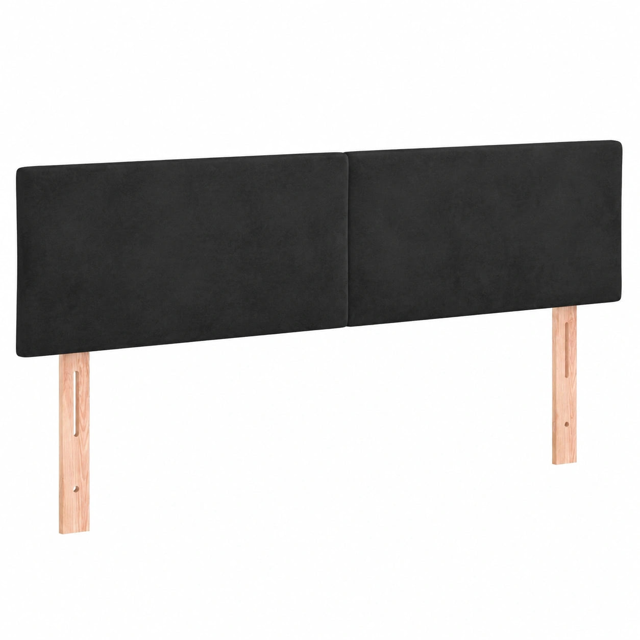 Samt LED-Polsterkopfteil für Bett 180x5x78/88cm, Schwarz