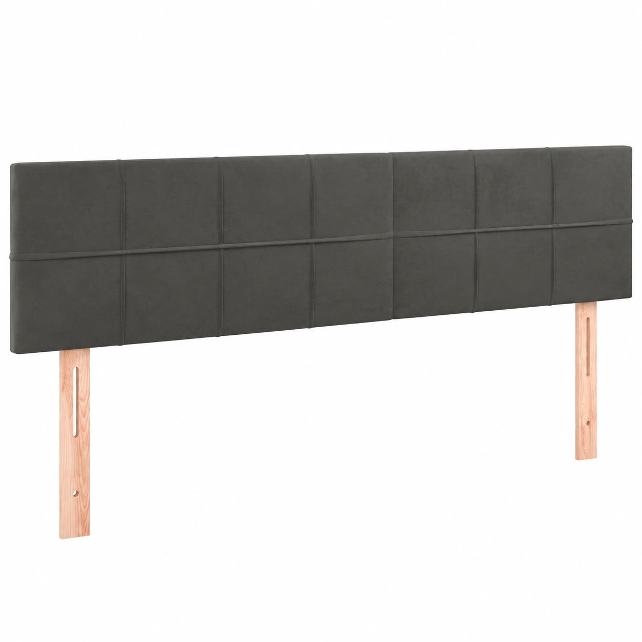 Verstellbares Polsterkopfteil aus Samt in Dunkelgrau 200x5x78cm