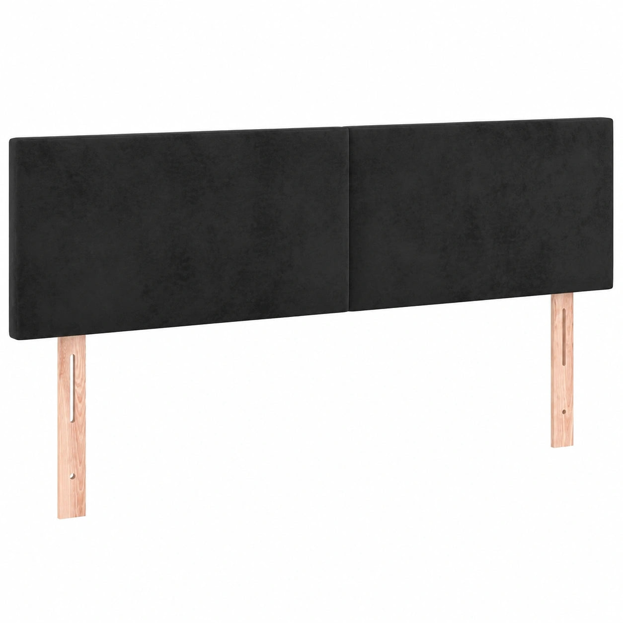 Höhenverstellbares Polster-Kopfteil mit Holzbeinen, 2er Set, 100 x 5 x 78/88 cm