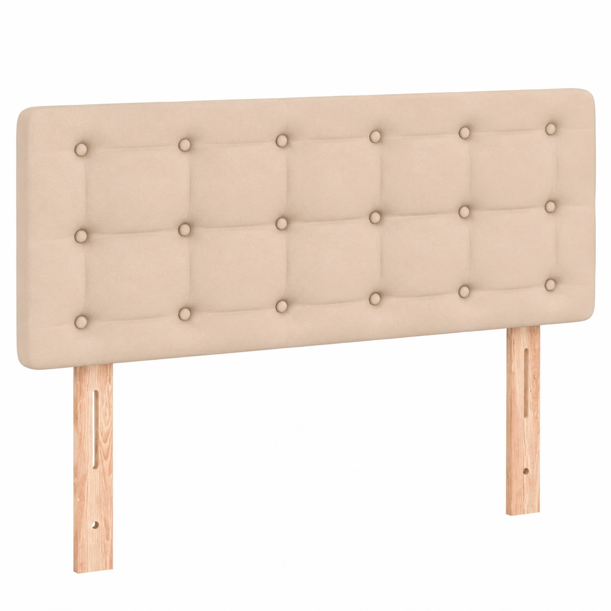 Höhenverstellbares Kopfteil mit Holzbeinen, Kunstleder, Cappuccino-Braun 100x5x78/88cm