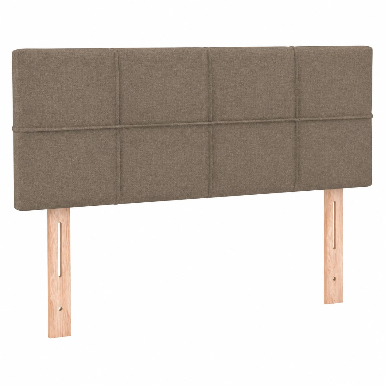 Höhenverstellbares Polster-Kopfteil mit Holzbeinen, Taupe 90x5x78/88cm