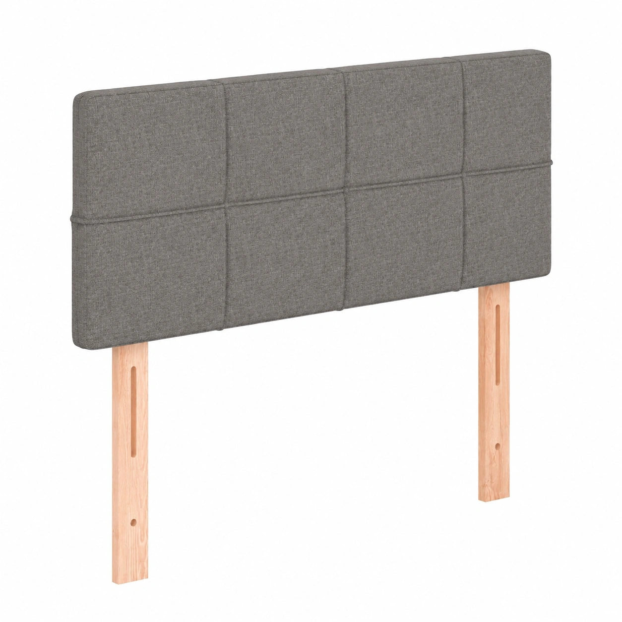 Höhenverstellbares Polsterkopfteil mit Holzbeinen, Dunkelgrau 80x5x78/88cm