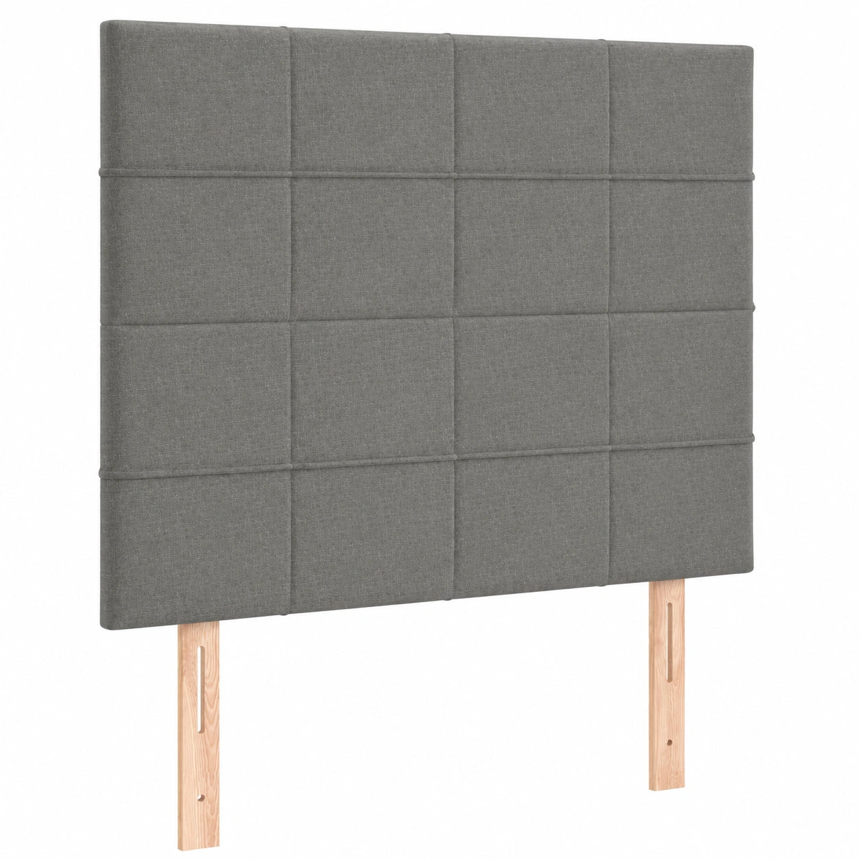 Höhenverstellbares Polsterkopfteil mit Holzbeinen, dunkelgrau, 100x5x118/128 cm