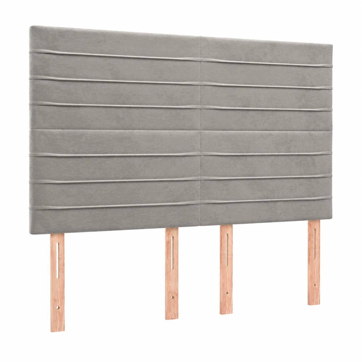 Elegantes hellgraues Samt-Kopfteil für Betten, verstellbar 144x5x118/128 cm