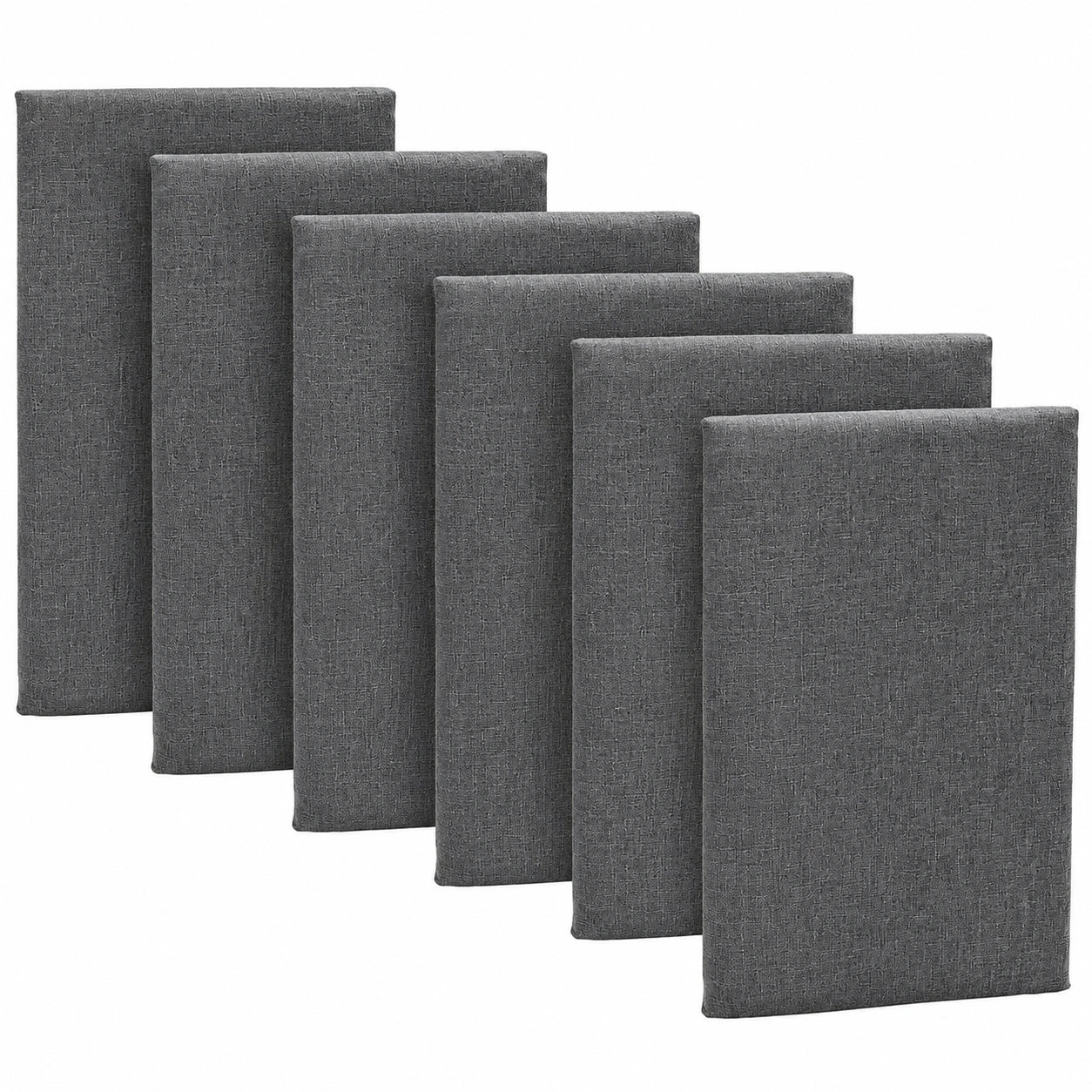 Selbstklebende Wandpaneele, 4er Set 40x20cm, Rechteckige 3D Wandkissen, Kollisionsschutz, Dunkelgrau
