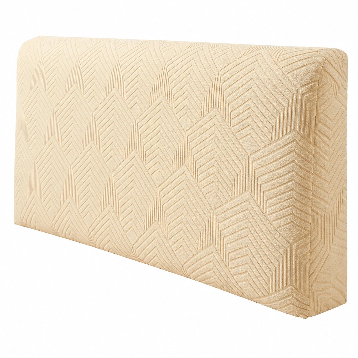 Elastischer Jacquard Kopfteilbezug, Waschbar und Staubdicht, Beige 01, für 150cm Bett